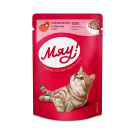 Мяу, cu vită în sos pentru pisici, 85 g