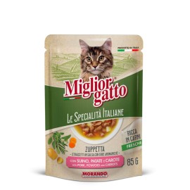 Miglior Gatto Zuppetta, cu porc, cartofi și morcovi pentru pisici, 85 g