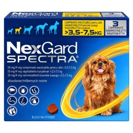 NexGard Spectra pentru câini 3,5-7,5 kg (1 comprimat)