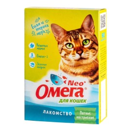 Omega Neo+ "Мятное настроение", supliment vitaminic pentru pisici, 90 tablete