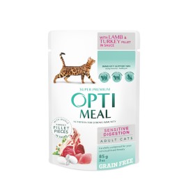 Optimeal Sensitive Digestion with Lamb&Turkey, cu miel și curcan pentru pisici, 85 g