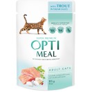 Optimeal with Trout in Cream Sauce, cu păstrăv în sos de cremă pentru pisici, 85 g