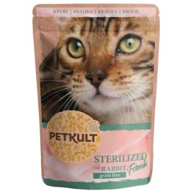 Petkult Sterilized with Rabbit, cu iepure pentru pisici, 100 g