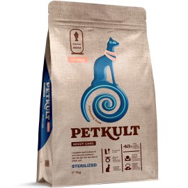 Petkult Sterilized, cu somon pentru pisici, 7 kg