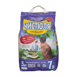 Чистюля Оптима 0,7-1,1 mm bentonită cu aromă de lavandă (5 kg)
