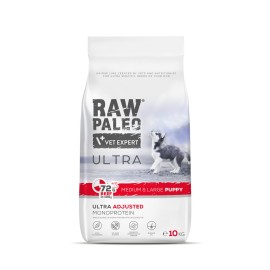 Raw Paleo Ultra Puppy Medium&Large, cu vită pentru căței, 10 kg