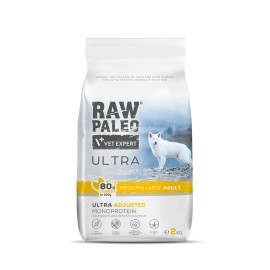 Raw Paleo Ultra Adult Medium&Large, cu curcan pentru câini, 2 kg