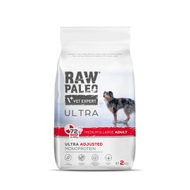 Raw Paleo Ultra Adult Medium&Large, cu vită pentru câini, 2 kg