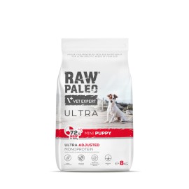 Raw Paleo Ultra Mini Puppy, cu vită pentru căței, 8 kg