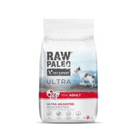 Raw Paleo Ultra Mini Adult, cu vită pentru câini, 2 kg