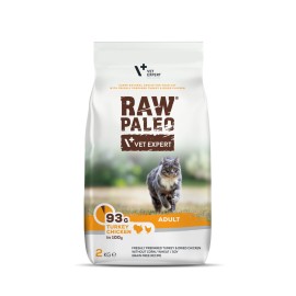 Raw Paleo Adult, cu curcan și pui pentru pisici, 2 kg