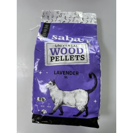 Saba Lavender, așternut din lemn cu aromă de lavandă pentru pisici, 5 L (2,8 kg)