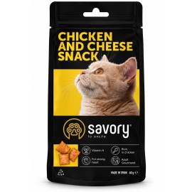 Savory Chicken and Cheese Snack, recompense cu pui și cașcaval pentru pisici, 60 g