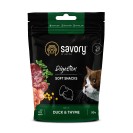 Savory Soft Snacks Digestion, recompense cu rață și cimbru pentru pisici, 50 g