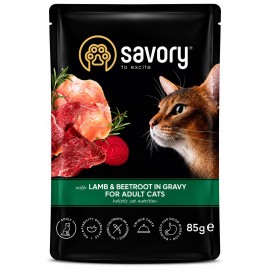 Savory Lamb&Beetroot, cu miel și sfeclă în sos pentru pisici, 85 g