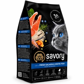 Savory Fresh Salmon&White Fish, cu somon și pește alb pentru pisici, 2 kg