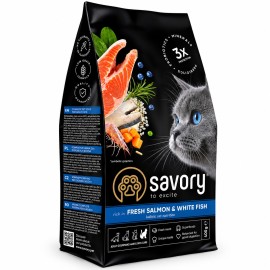 Savory Fresh Salmon&White Fish, cu somon și pește alb pentru pisici, 400 g