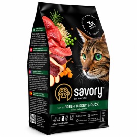 Savory Fresh Turkey&Duck, cu curcan și rață pentru pisici, 400 g