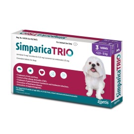 Simparica TRIO, pentru câini 2,5-5 kg (1 tabletă)