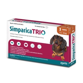 Simparica TRIO, pentru câini 5-10 kg (1 tabletă)