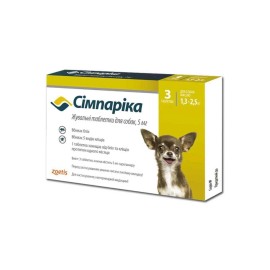 Simparica, pentru câini 1,3-2,5 kg (1 tabletă)