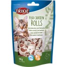 Trixie Fish Chicken Rolls, cu pui și pollock pentru pisici, 50g