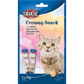 Trixie Creamy Snack, recompense cu pește alb pentru pisici, 5x14 g