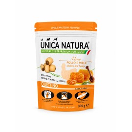 Unica Natura Biscottino Adult Mini, biscuiți cu pui și miere pentru câini, 300 g