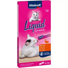 Vitakraft Liquid Snack, cu rață, recompense pentru pisici, 90 g (6 bucăți)