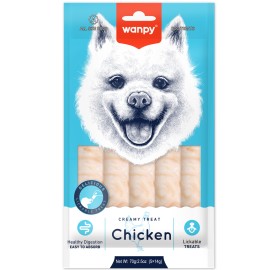 Wanpy Creamy Treat Chicken, recompense cu pui pentru câini, 70 g (5 bucăți)