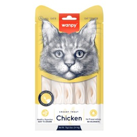 Wanpy Creamy Treat Chicken, cu pui pentru pisici, 70 g (5 bucăți)