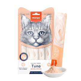 Wanpy Creamy Treat Tuna&Salmon, recompense cu ton și somon pentru pisici, 14 g