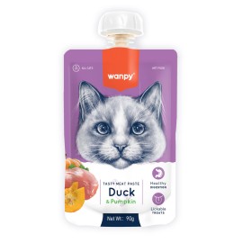 Wanpy Duck&Pumpkin, cu rață și dovleac pentru pisici, 90 g