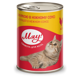 Мяу, cu pui în sos pentru pisici, 415 g