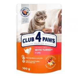 Club 4 Paws With Turkey, cu curcan în jeleu pentru pisici, 85 g (24 bucăți)
