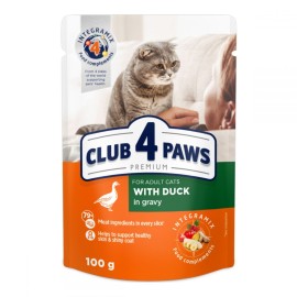 Club 4 Paws With Duck, cu rață în sos pentru pisici, 85 g (24 bucăți)
