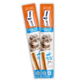Club 4 Paws Meat Stick, cu somon și pește cod pentru pisici, 5 g