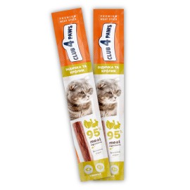 Club 4 Paws Meat Stick, cu curcan și iepure pentru pisici, 5 g