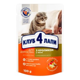 Club 4 Paws With Rabbit, cu iepure în jeleu pentru pisici, 85 g (24 bucăți)