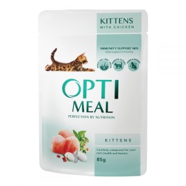 Optimeal Kitten, cu pui pentru motănei, 85 g