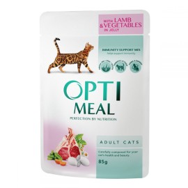 Optimeal with Lamb&Vegetables, cu miel și legume pentru pisici, 85 g