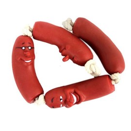 Trixie Jucărie 4 bucăți de cârnați pe sfoară 50 cm (65 cm)